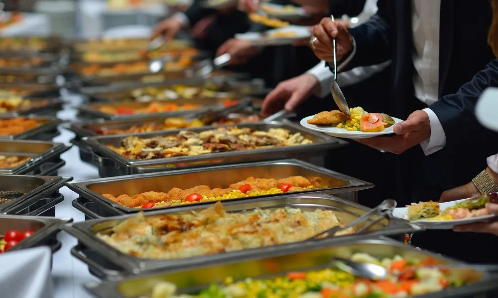 Guests serving themselves food at a buffet at CHINA BUFFET, a Buffet Restaurant in Jacksonville