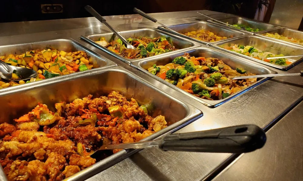 Various Chinese-style buffet hot dishes at CHINA BUFFET, a Buffet Restaurant in Jacksonville