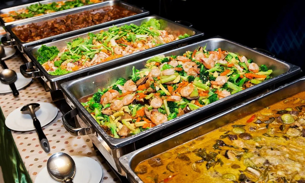 Various buffet food trays with hot dishes at CHINA BUFFET, a Buffet Restaurant in Jacksonville